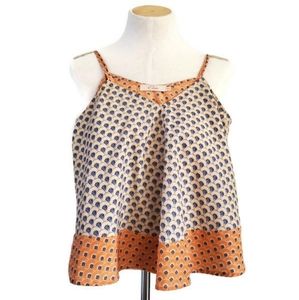 Elodie Fan Pattern Sleeveless Tank Top XS